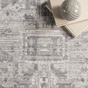 NuLOOM Brielle Machine Washable Vintage Medallion Area Rug, 8' x 10', Grey