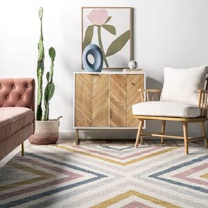 nuLOOM Neveah Contemporary Chevron Area Rug, 5' x 7' 5", Beige