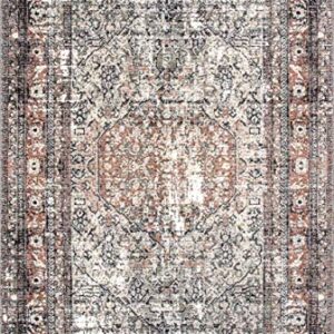 nuLOOM Distressed Medallion Fringe Area Rug, 5 ft 3 in x 7 ft 7 in, Multi