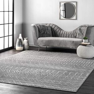 nuloom moroccan blythe area rug, 4′ x 6′, dark grey
