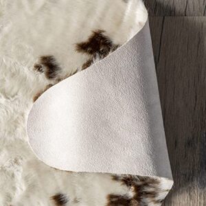 nuLOOM Marcia Machine Washable Faux Cowhide Accent Rug, 3' 10" x 5', Brown