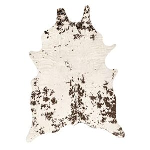 nuLOOM Marcia Machine Washable Faux Cowhide Accent Rug, 3' 10" x 5', Brown