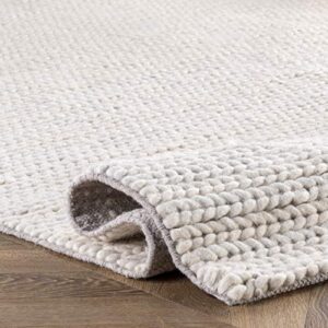 nuLOOM Penelope Braided Wool Area Rug, 8' x 10', Off-white