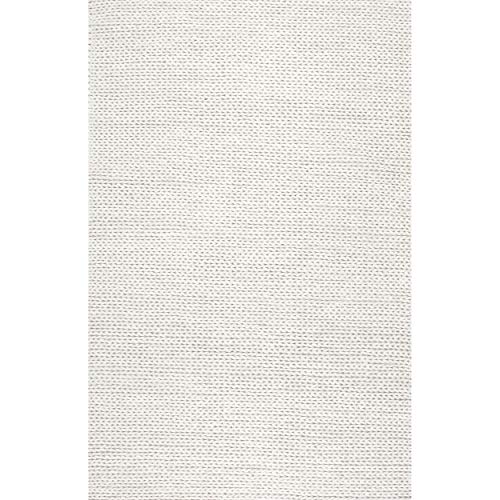 nuLOOM Penelope Braided Wool Area Rug, 8' x 10', Off-white