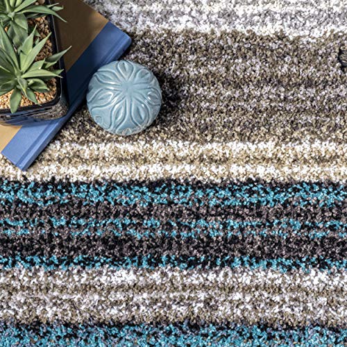 NuLOOM Drey Striped Shag Area Rug, 6' x 9', Blue Multi