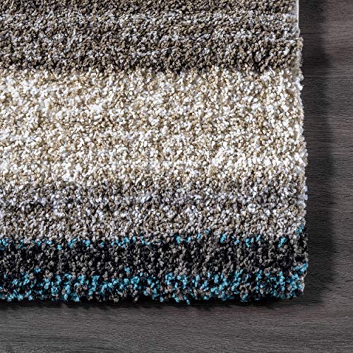 NuLOOM Drey Striped Shag Area Rug, 6' x 9', Blue Multi