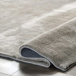 nuLOOM Loni Solid Machine Washable Shag Area Rug, 4' x 6', Beige