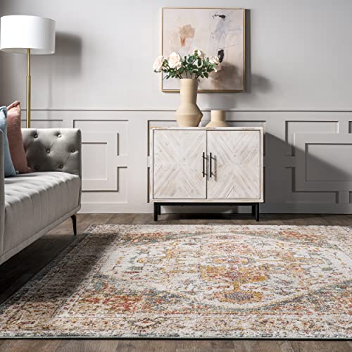 nuLOOM Justine Vintage Medallion Area Rug, 6' 7" x 9', Beige