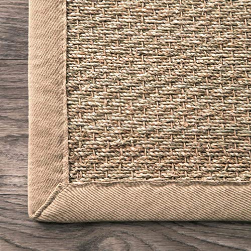 nuLOOM Elijah Natural Seagrass Farmhouse Area Rug, 6' x 9', Beige