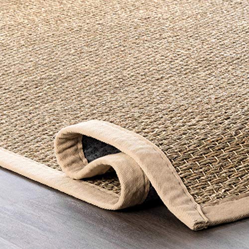 nuLOOM Elijah Natural Seagrass Farmhouse Area Rug, 6' x 9', Beige