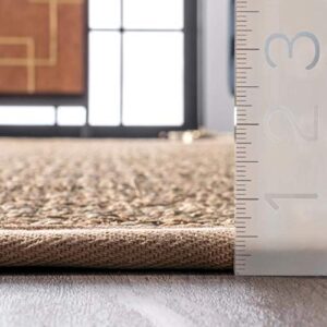 nuLOOM Elijah Natural Seagrass Farmhouse Area Rug, 6' x 9', Beige