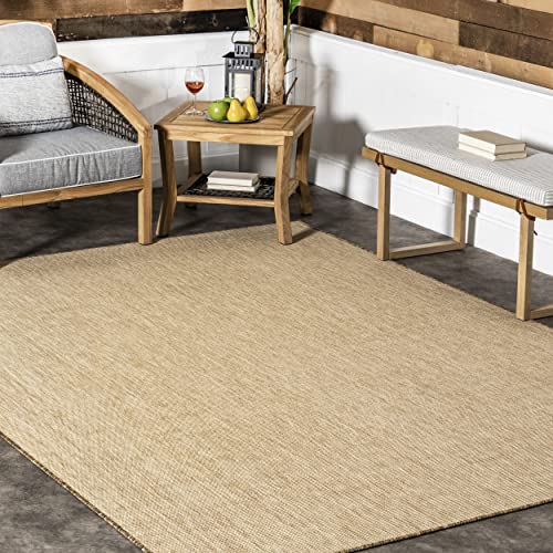 nuLOOM Easy-Jute Nakia Solid Indoor/Outdoor Area Rug, 5' x 8', Natural