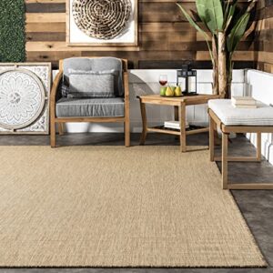 nuLOOM Easy-Jute Nakia Solid Indoor/Outdoor Area Rug, 5' x 8', Natural