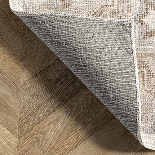 nuLOOM Krystin Distressed Machine Washable Area Rug, 6', Beige