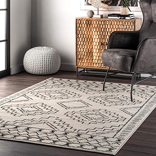 nuLOOM Noa Tribal Moroccan Area Rug, 9' x 12', Grey