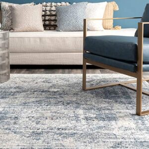 nuLOOM Matisse Distressed Vintage Area Rug, 5' 3" x 7' 7", Blue