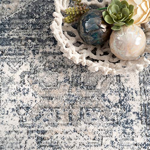 nuLOOM Matisse Distressed Vintage Area Rug, 5' 3" x 7' 7", Blue