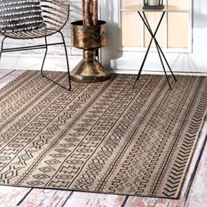 nuloom jamie aztec indoor/outdoor area rug, 3′ x 5′, brown