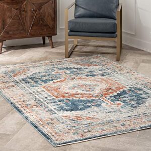 nuloom derya persian vintage accent rug, 2′ x 3′, blue