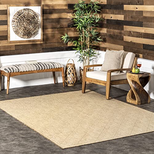 nuLOOM Easy-Jute Ray Diamond Indoor/Outdoor Area Rug, 8' x 10', Natural