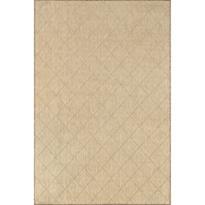 nuLOOM Easy-Jute Ray Diamond Indoor/Outdoor Area Rug, 8' x 10', Natural