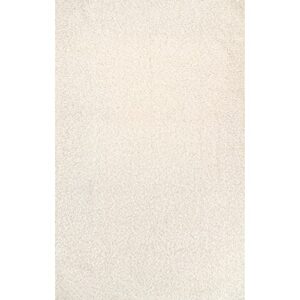 nuLOOM Marlow Machine Washable Soft Shaggy Faux Sheepskin Area Rug, 6' x 9', White