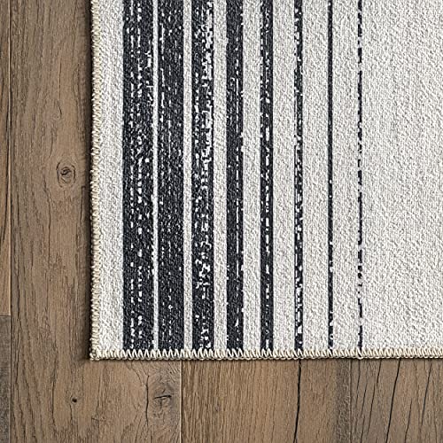 nuLOOM Francesca Machine Washable Contemporary Moon Area Rug, 5' x 8', Grey