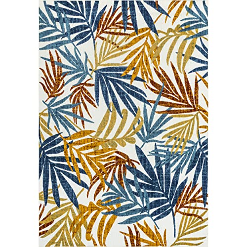 nuLOOM Flor Multi Tropical Leaves Indoor/Outdoor Area Rug, 5' x 8', Multi