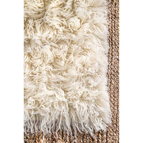 nuLOOM Elena Greek Flokati Shag Area Rug, 5' x 7', Natural