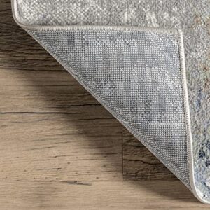 nuLOOM Luca Abstract Splatter Machine Washable Area Rug, 7' 10" x 10', Beige