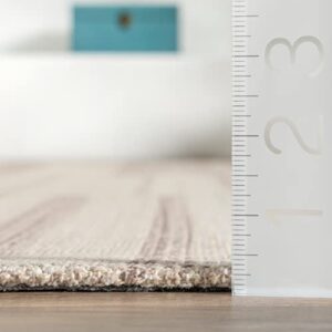 nuLOOM Sadie Hand Woven Striped Cotton Area Rug, 8' x 10', Beige