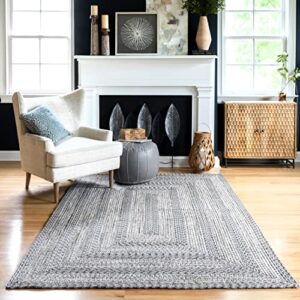 nuloom rowan braided texture indoor/outdoor area rug, 9′ x 12′, grey