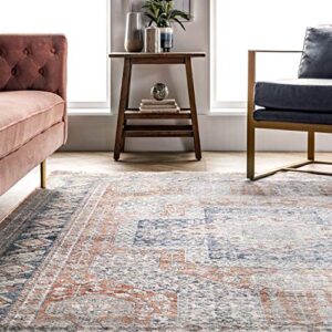 nuLOOM Westlyn Faded Medallion Area Rug, 5' 3" x 7' 3", Rust