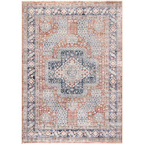 nuLOOM Westlyn Faded Medallion Area Rug, 5' 3" x 7' 3", Rust