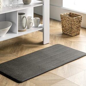 nuLOOM Casual Solid Anti Fatigue Kitchen or Laundry Room Comfort Mat, 18" x 30", Dark Brown