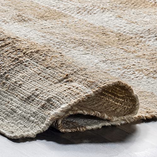 nuLOOM Tiegan Plaid Jute Tassel Area Rug, 8' x 10', Natural