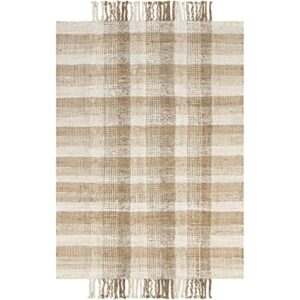 nuLOOM Tiegan Plaid Jute Tassel Area Rug, 8' x 10', Natural