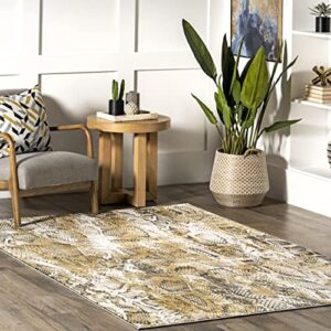 nuloom aideen modern snake patterned area rug, 8′ x 10′, beige