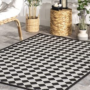 nuLOOM Valery Checkered Indoor/Outdoor Area Rug, 5' x 8', Black and White