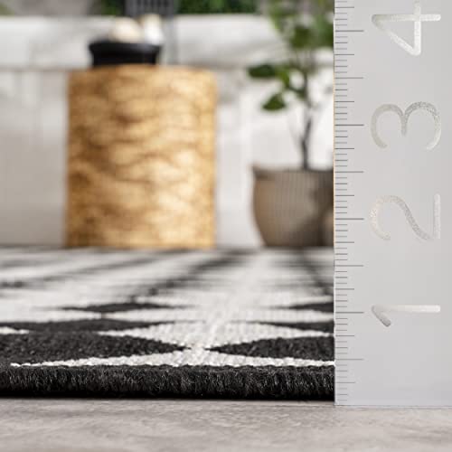 nuLOOM Valery Checkered Indoor/Outdoor Area Rug, 5' x 8', Black and White