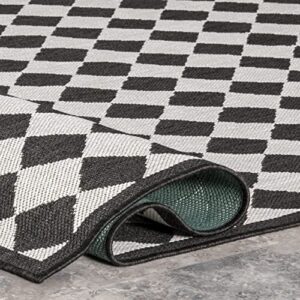 nuLOOM Valery Checkered Indoor/Outdoor Area Rug, 5' x 8', Black and White