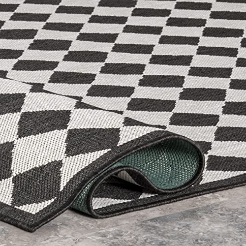 nuLOOM Valery Checkered Indoor/Outdoor Area Rug, 5' x 8', Black and White