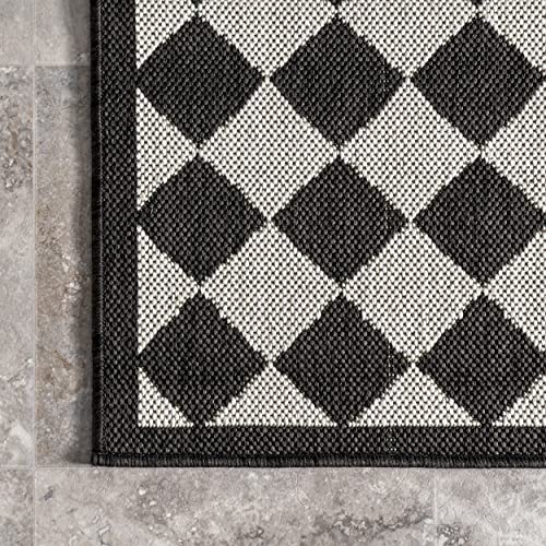 nuLOOM Valery Checkered Indoor/Outdoor Area Rug, 5' x 8', Black and White