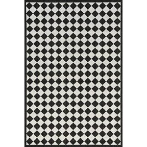 nuLOOM Valery Checkered Indoor/Outdoor Area Rug, 5' x 8', Black and White