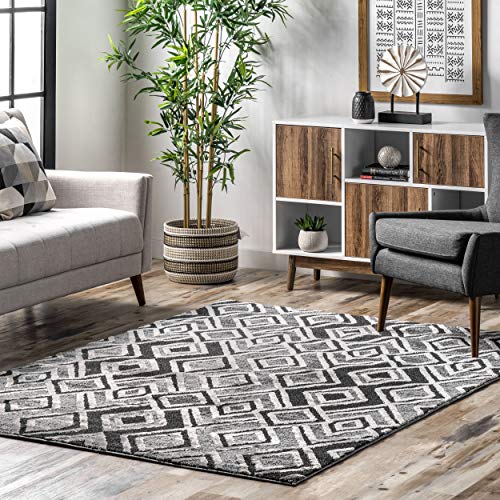 nuLOOM Trina Contemporary Diamonds Area Rug, 5' 3" x 7' 7", Grey