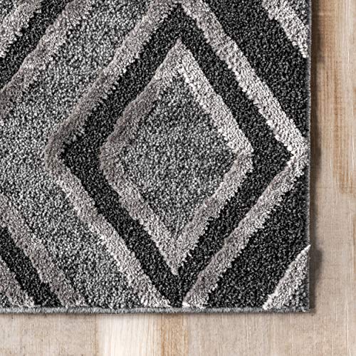 nuLOOM Trina Contemporary Diamonds Area Rug, 5' 3" x 7' 7", Grey