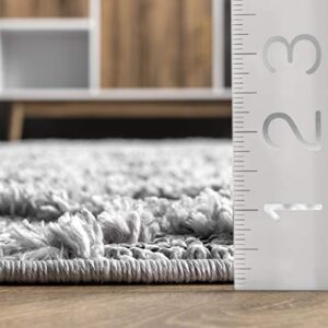 nuLOOM Dottie Soft Shaggy Textured Trellis Tassel Area Rug, 7' 10" x 11', Grey