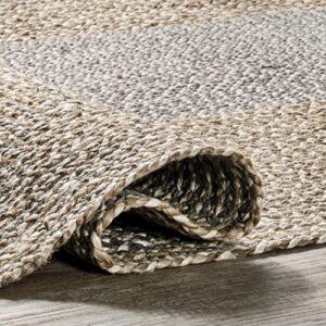 nuLOOM Braided Draya Jute Area Rug, 8' x 10', Grey