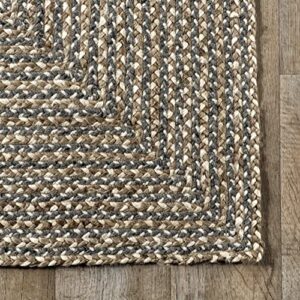 nuLOOM Braided Draya Jute Area Rug, 8' x 10', Grey