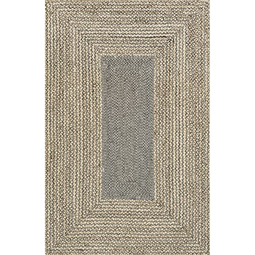 nuLOOM Braided Draya Jute Area Rug, 8' x 10', Grey